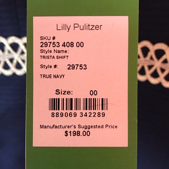 Lilly Pulitzer Trista Shift True Navy Sz 00 NWT - Picture 6 of 6